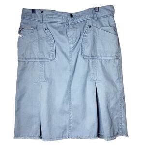 Vintage Diesel Grey Cargo Pockets Front Pleat Knee Length Skirt Women’s Size 32